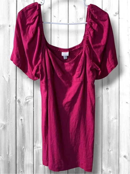 a new day Dresses & Skirts - 🌹a new day Berry Pink Puff-Sleeve Mini Dress